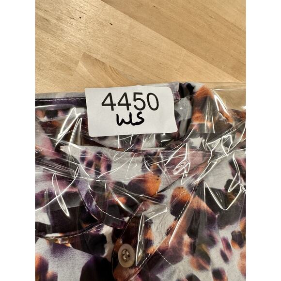 Saint & Sofia Black Blurred Floral Button Down Longsleeve Blouse Size 8 - Picture 7 of 7